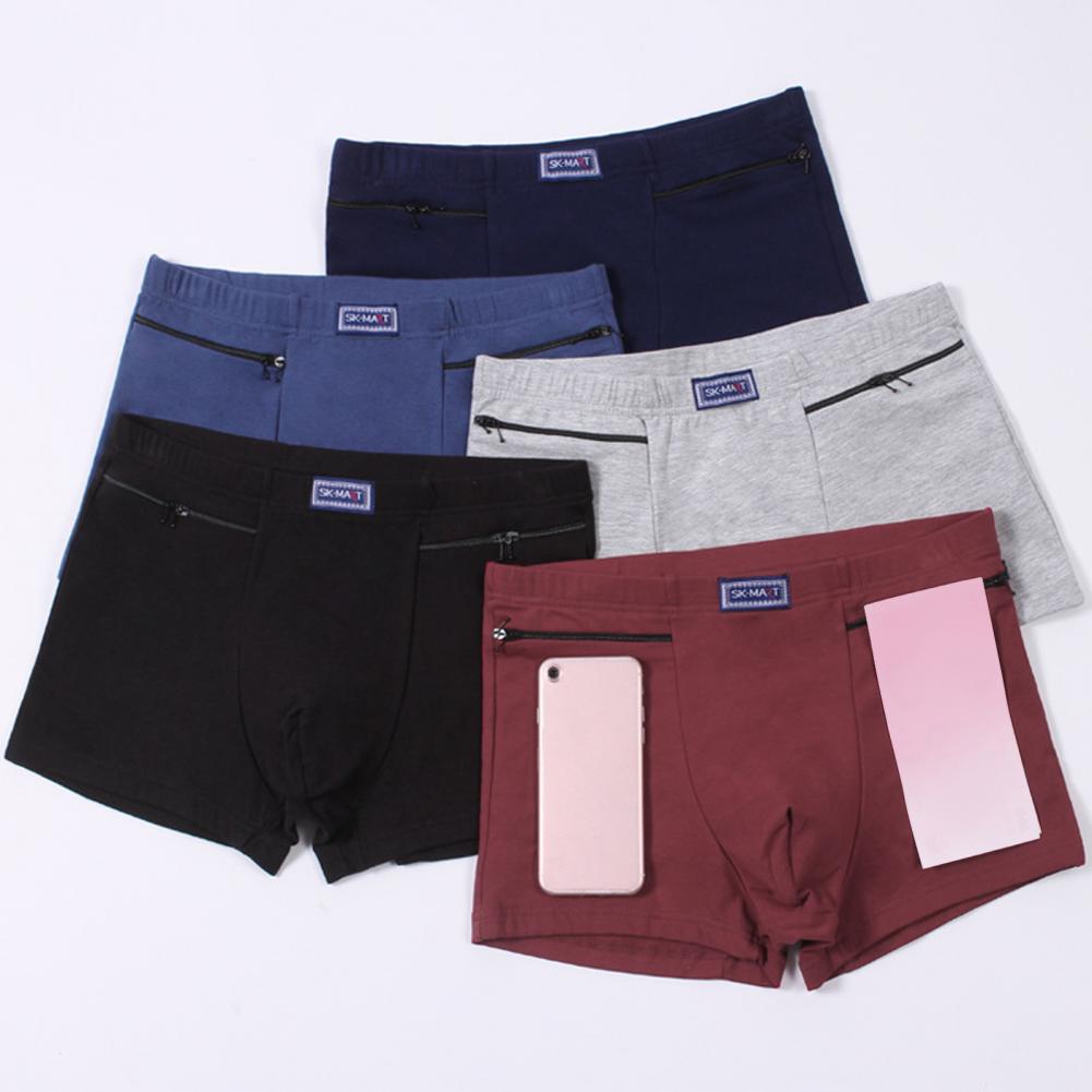Boxer Brief Pack Cotton - Bolsos masculinos roupa interior anti-roubo briefs