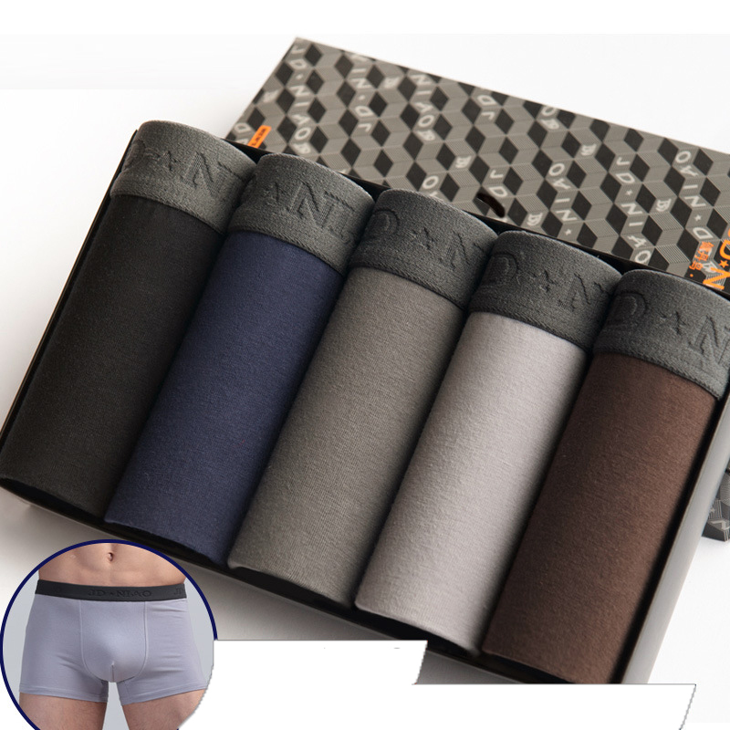 Boxer Brief Pack Cotton - 5 pçs/lote roupa interior masculina de