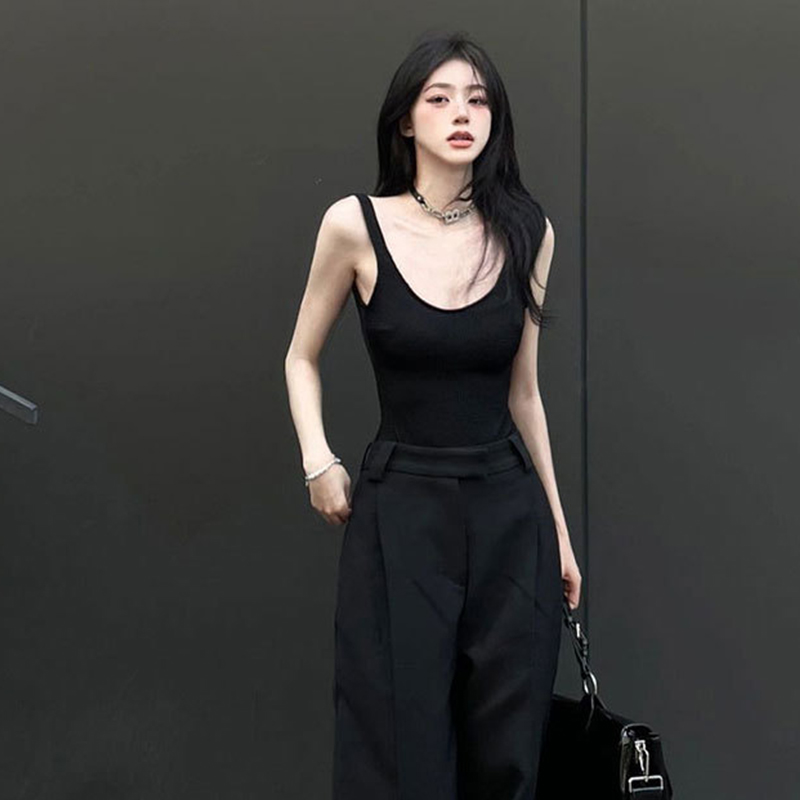 Preto com tiras bodysuit sexy  - Suspender Tank Top avaliação e preço