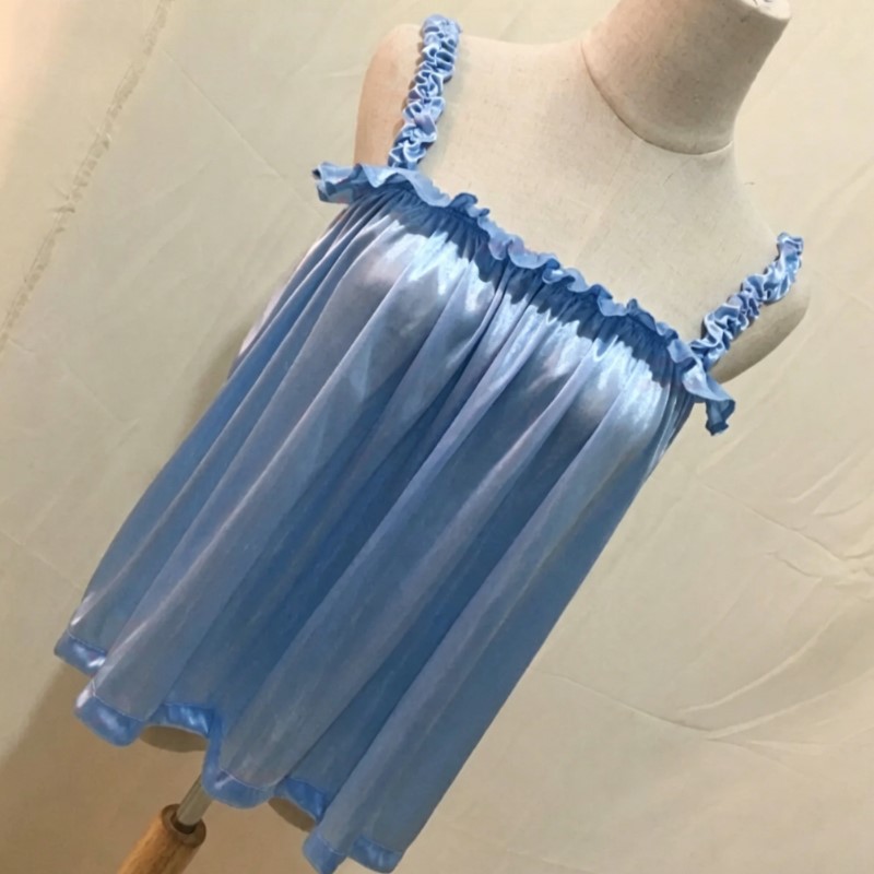 Top de Alça Fina com Babados,  - Suspender Tank Top avaliação e preço